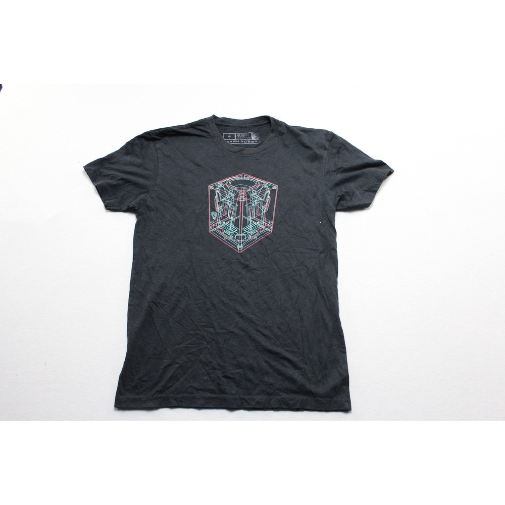 Mark Rober Graphic Tee Men Small Black Excellent Science 3D Wireframe Cube Shirt